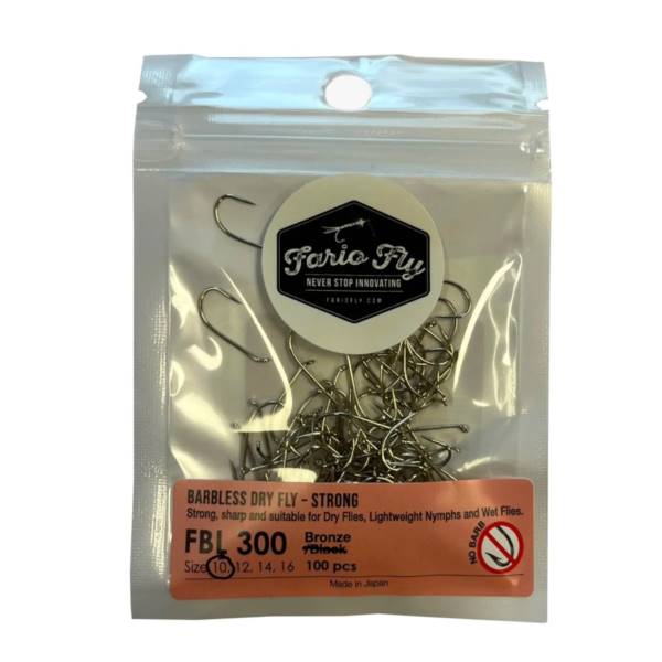 Fario FBL300 Dry Fly Strong Barbless Hooks Bronze 100pcs