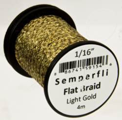 Semperfli® Flat 1.5mm 1/16" Flat Braid - Light Gold
