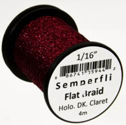 Semperfli® Flat 1.5mm 1/16" Flat Braid - Holo Dark Claret