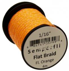 Semperfli® Flat 1.5mm 1/16" Flat Braid - Fl Orange