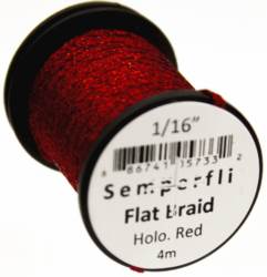 Semperfli® Flat 1.5mm 1/16" Flat Braid - Holo Red