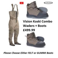 Vision® Koski Zip Front Breathable Chest Waders + Koski Boots Combo