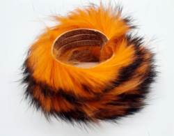 Chuck N Duck® Rabbit Zonker Strips 2 Tone - Hot Orange Black
