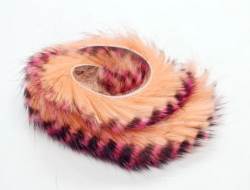 Chuck N Duck® Rabbit Zonker Strips Tiger Barred - Shrimp/Hot Pink