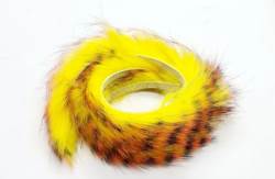 Chuck N Duck® Rabbit Zonker Strips Tiger Barred - Yellow/Hot Orange