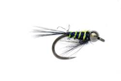Croston's Tungsten Trigger DB UV Black Chartreuse Barbless