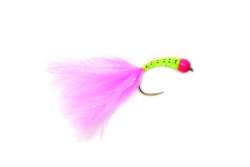 Puddle Bug Chartruese & Pink Barbless