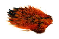 Whiting Brahma Rooster Saddle Cape - Badger Dyed Burnt Orange