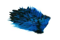 Whiting Brahma Rooster Saddle Cape - Badger Dyed Kingfisher Blue