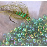 Flybox® 3mm Glass Beads - Rainbow Pearl Olive 100 Pack