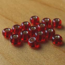Flybox® 3mm Glass Beads - Red Silver Lined 100 Pack