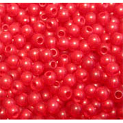 Flybox® Fluo Plastic 3mm Beads - Blood Red 40pc