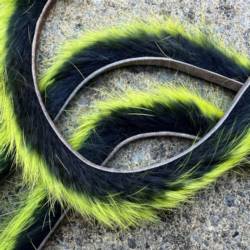 Flybox 2-Tone Rabbit Zonkers - Black/Chartreuse Tip