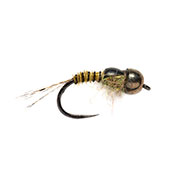 Barbless Tungsten Olive Quill Nymph Black